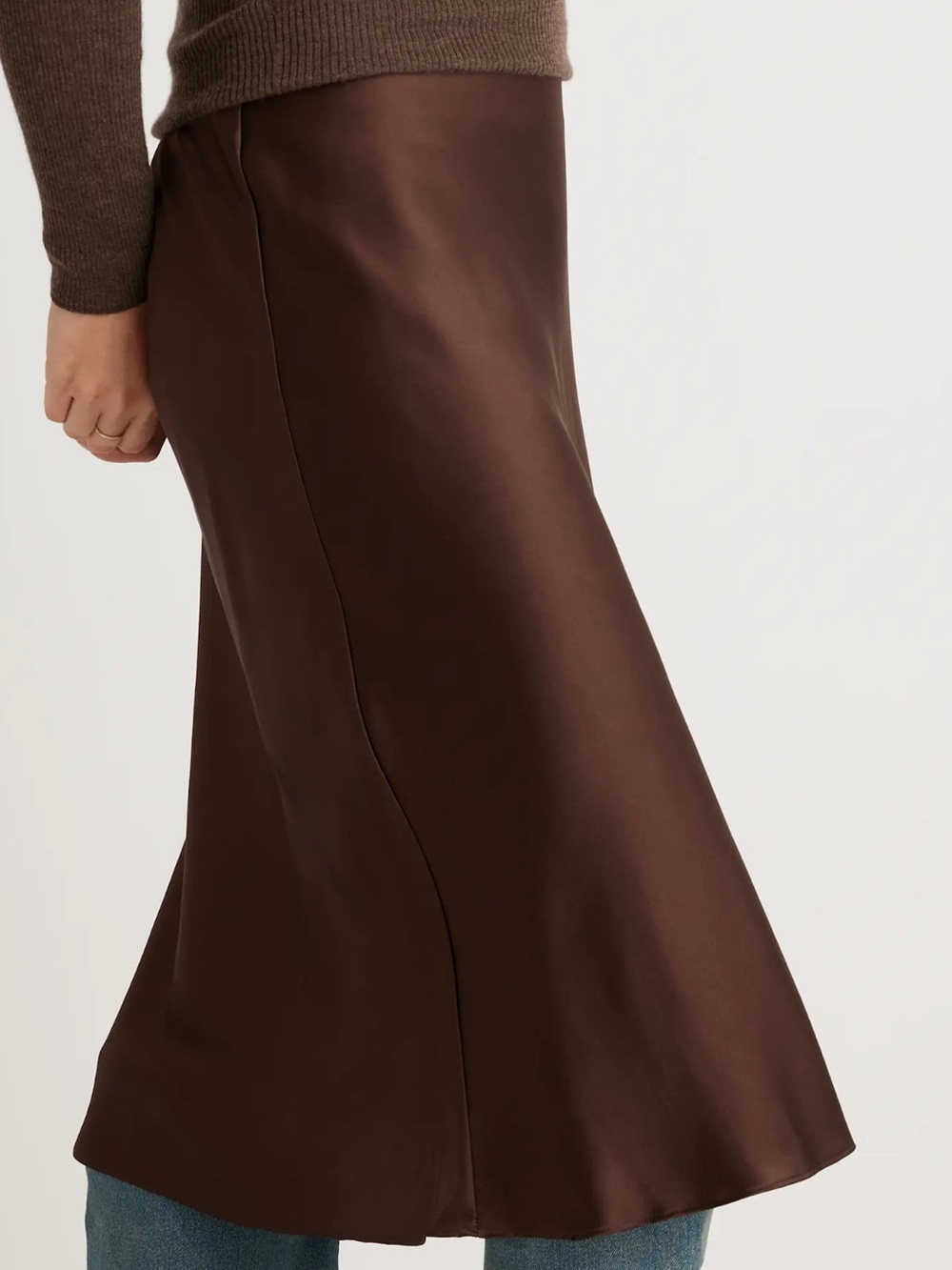 Quince Brown Silk Skirt - Picture 2 of 3